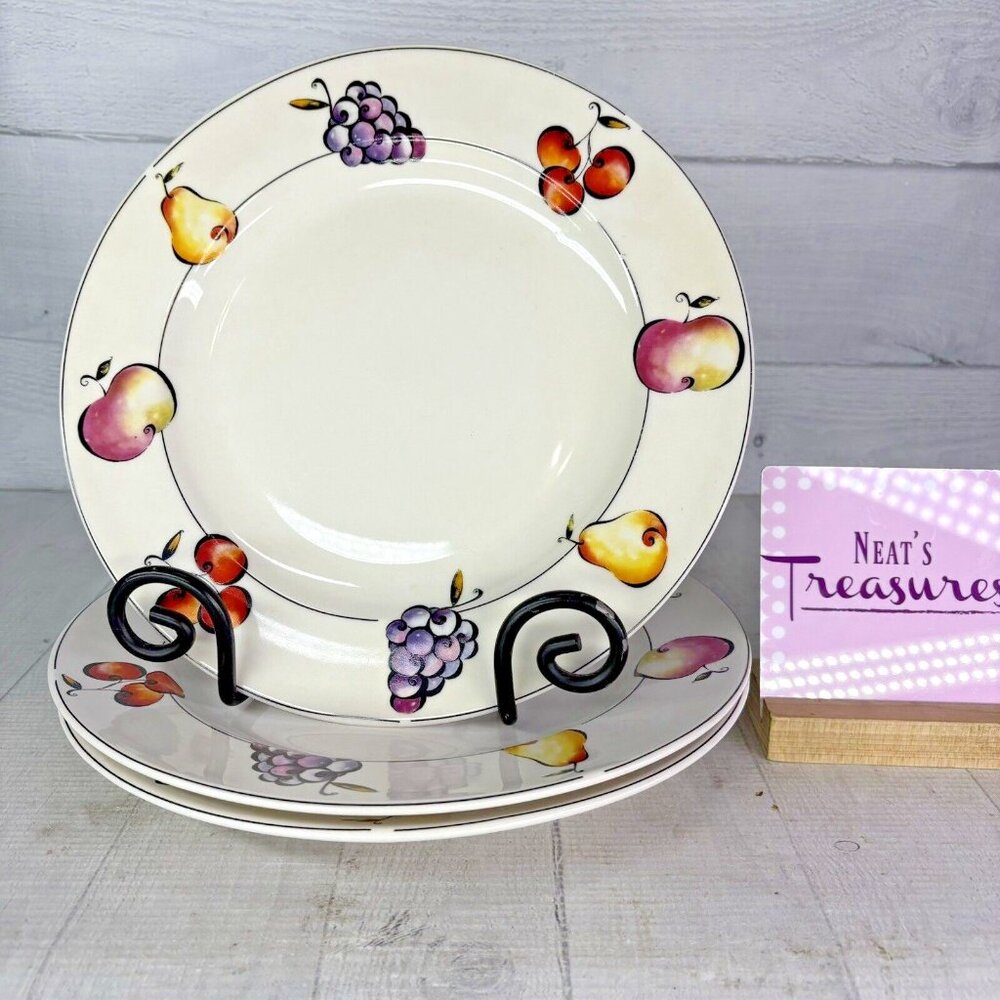 Casual Settings by Majesticware FRUIT PIE Various Stoneware Dinner Plates Set 3